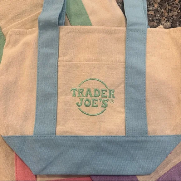 Trader Joe’s pastel mini canvas totes - Picture 4 of 5